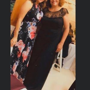 Maxi tie neck dress